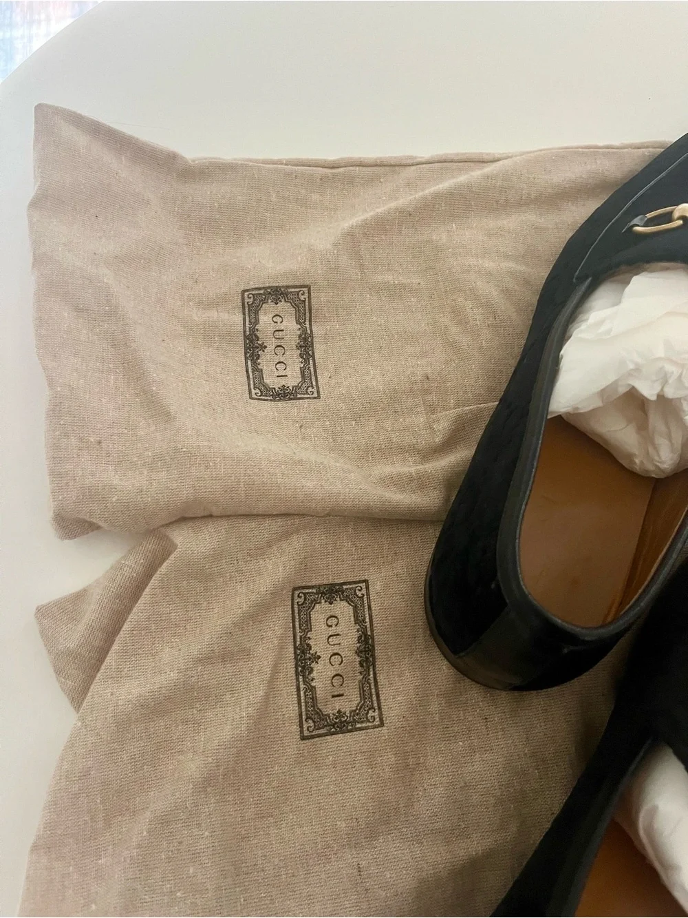 Gucci Black Velvet Horsebit Slip-On Loafers